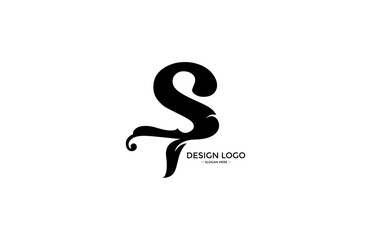 typography letter S flourishes shape black color logo