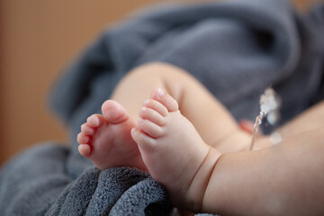 Baby pee closeup feet innocence