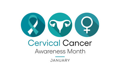 Vector illustration on the theme of Cervical Cancer awareness month observed each year during January.