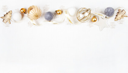 A background with decoration Christmas ornaments.