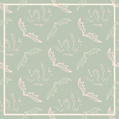 Mockup for decorating a ribbon on social networks. Background in pastel colors with flowers. Vector illustration.