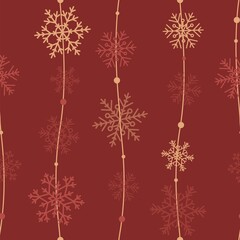 Snowflakes seamless pattern, vector illustration