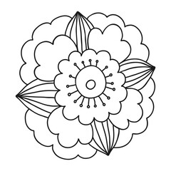 Rose flower outline icon