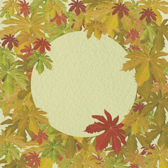 Naklejka na ściany i meble autumn leaves border