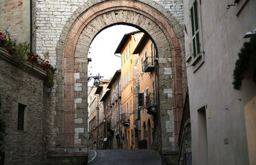 Interior detail of the medieval city of Assisi