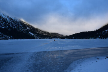 snow covered mountains