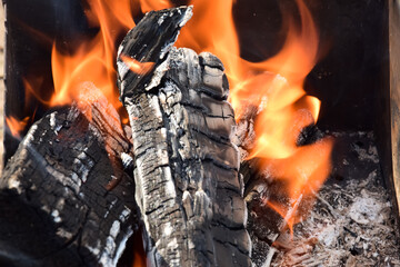 fire in the fireplace