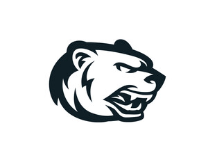 Angry agressive bear head sports logo mascot. Modern vector concept