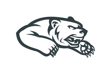 Angry agressive bear sports logo mascot. Modern vector concept