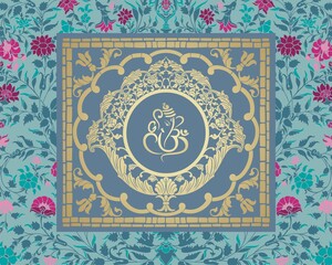 Ganesha, wedding card, royal Rajasthan, India	