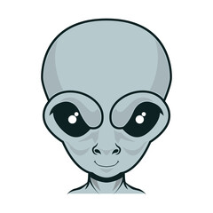 Illustration of alien. Design element for poster, card, banner, emblem, sign. Vector illustration. Vector illustration