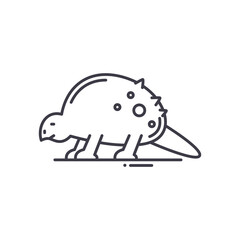 Animal dinosaur icon, linear isolated illustration, thin line vector, web design sign, outline concept symbol with editable stroke on white background.