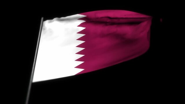 Qatar flag , Realistic 3D animation of waving flag . Qatar flag waving in the wind. National flag of Qatar. flag seamless loop animation. 4K High Quality, 3D render