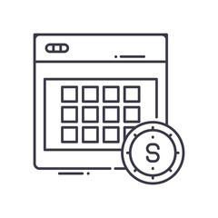 Annuities icon, linear isolated illustration, thin line vector, web design sign, outline concept symbol with editable stroke on white background.