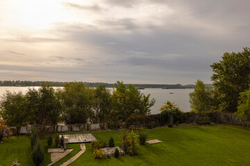 a beautiful autumn landscape in the park on an October day