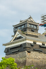 Fototapeta na wymiar 日本　熊本県熊本市、熊本城の天守閣