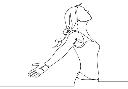 Line drawing of women profile Royalty Free Vector Image