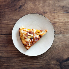 Slice of Hawaiian Pizza with Rom for Copy