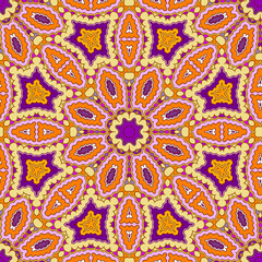 Ethnic floral seamless pattern. Abstract vintage pattern with decorative flowers. Doodle background.