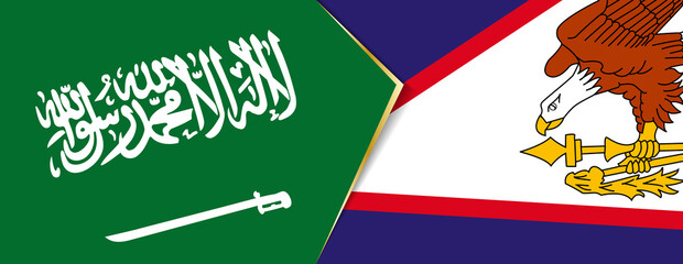 Saudi Arabia and American Samoa flags, two vector flags.