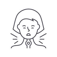 Angina icon, linear isolated illustration, thin line vector, web design sign, outline concept symbol with editable stroke on white background.