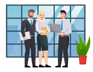 Office staff, work and communication. Head and subordinates. Various workers, managers team. Top managers employees of different levels. Office workers. Co-workers. Colleagues discuss project teamwork