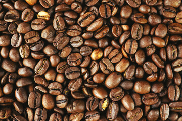 Obraz premium Roasted coffee beans background