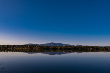 Autumn landscape in Cazalegas dam reservoir.
