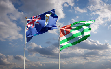 Beautiful national state flags of Abkhazia and Anguilla.