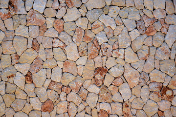 wall background with orange stones and dirt