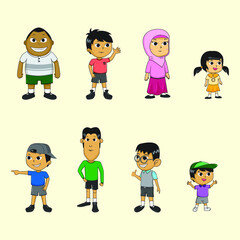 set of cartoon people