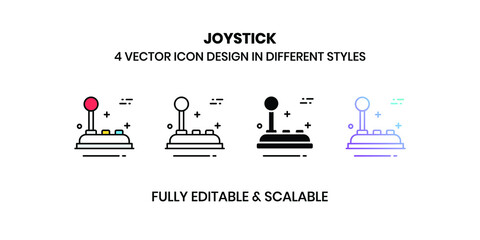 Joystick Vector illustration icons in different styles