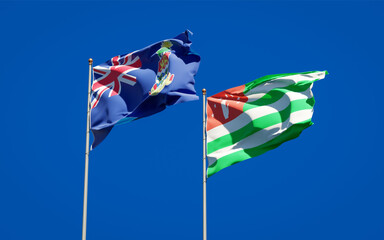 Beautiful national state flags of Abkhazia and Cayman Islands.