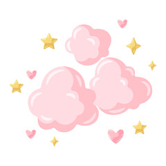 Illustration of pink clouds.