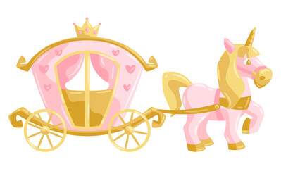 Princess unicorn and carriage.