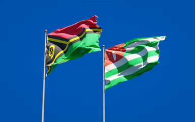 Beautiful national state flags of Vanuatu and Abkhazia.