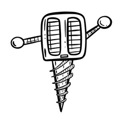 Cartoon Robot Illustration Image Funny Character