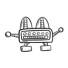 Cartoon Robot Illustration Image Funny Character