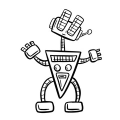 Cartoon Robot Illustration Image Funny Character