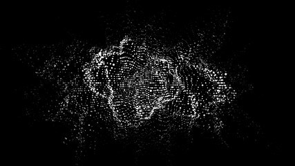 Obraz premium White sphere of particles and with explosion effect. Modern sci-fi elements consisting of points. Big data visualization. Technology vector wave.