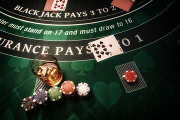 Casino Black Jack table
