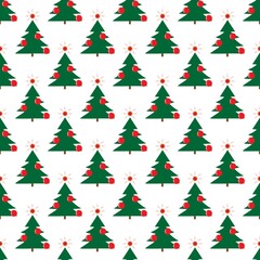 Christmas tree, ball seamless pattern for holiday