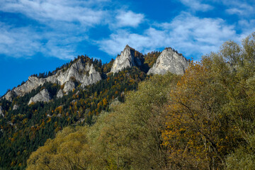 Three Crowns peak in Pieniny Mountains, Szczawnica, Poland