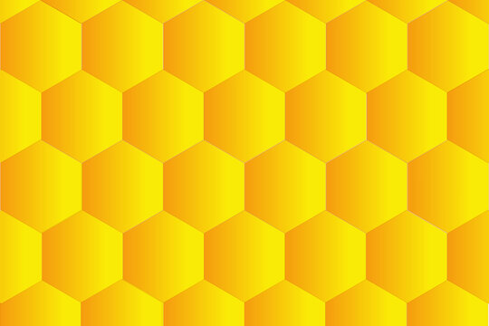 Muster aus vielen gelben Sechsecken mit Farbverlauf
