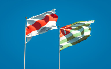 Beautiful national state flags of New Belarus and Abkhazia.
