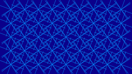 Fototapeta premium Crossing lines on blue background building rectangle shapes and crosses