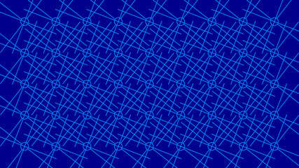 Crossing diagonal lines and circles structure on blue background. Creative pattern concept