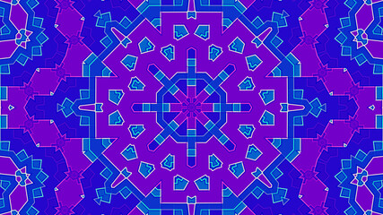 Modern abstract geometric kaleidoscope background pattern with colourful lines