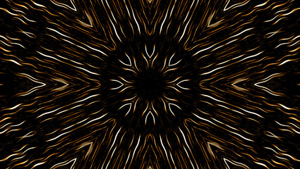 Abstract mystic star backround ornament with concentric golden line elements