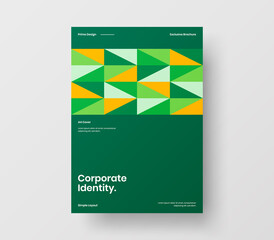 Amazing business presentation vector A4 vertical orientation front page mock up. Modern corporate report cover abstract geometric illustration design layout. Company identity brochure template.